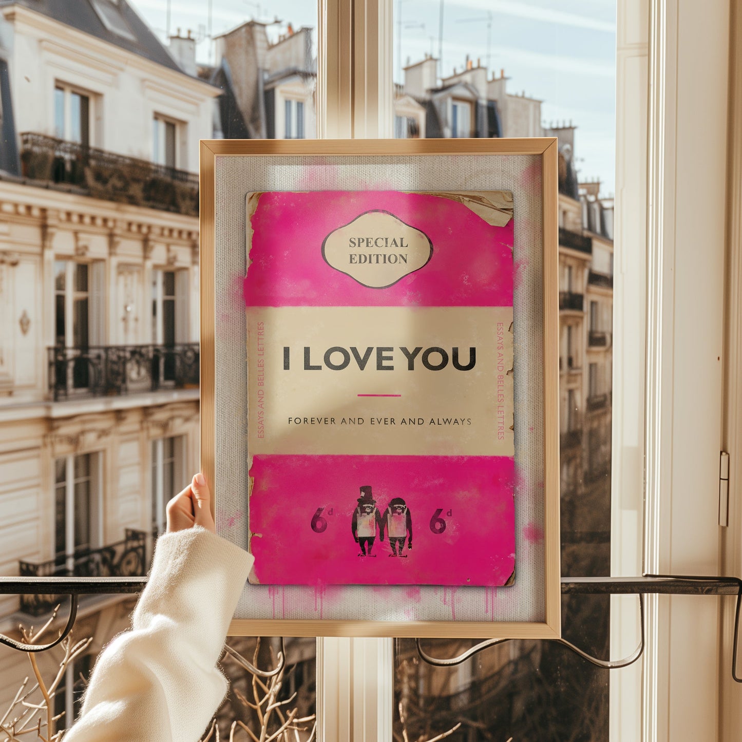 Personalised Book Cover Art Print (Pink) - Magic Posters