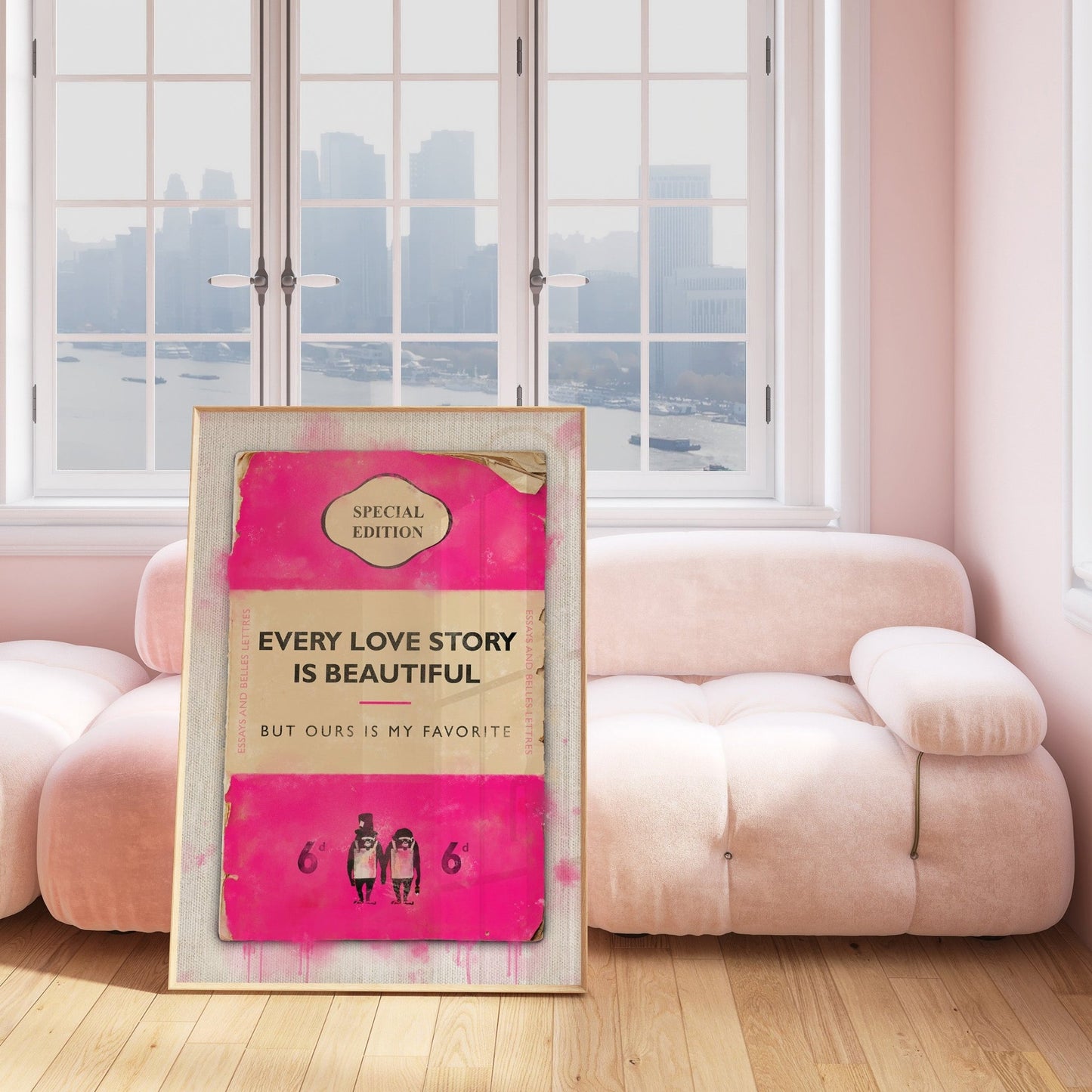 Personalised Book Cover Art Print (Pink) - Magic Posters