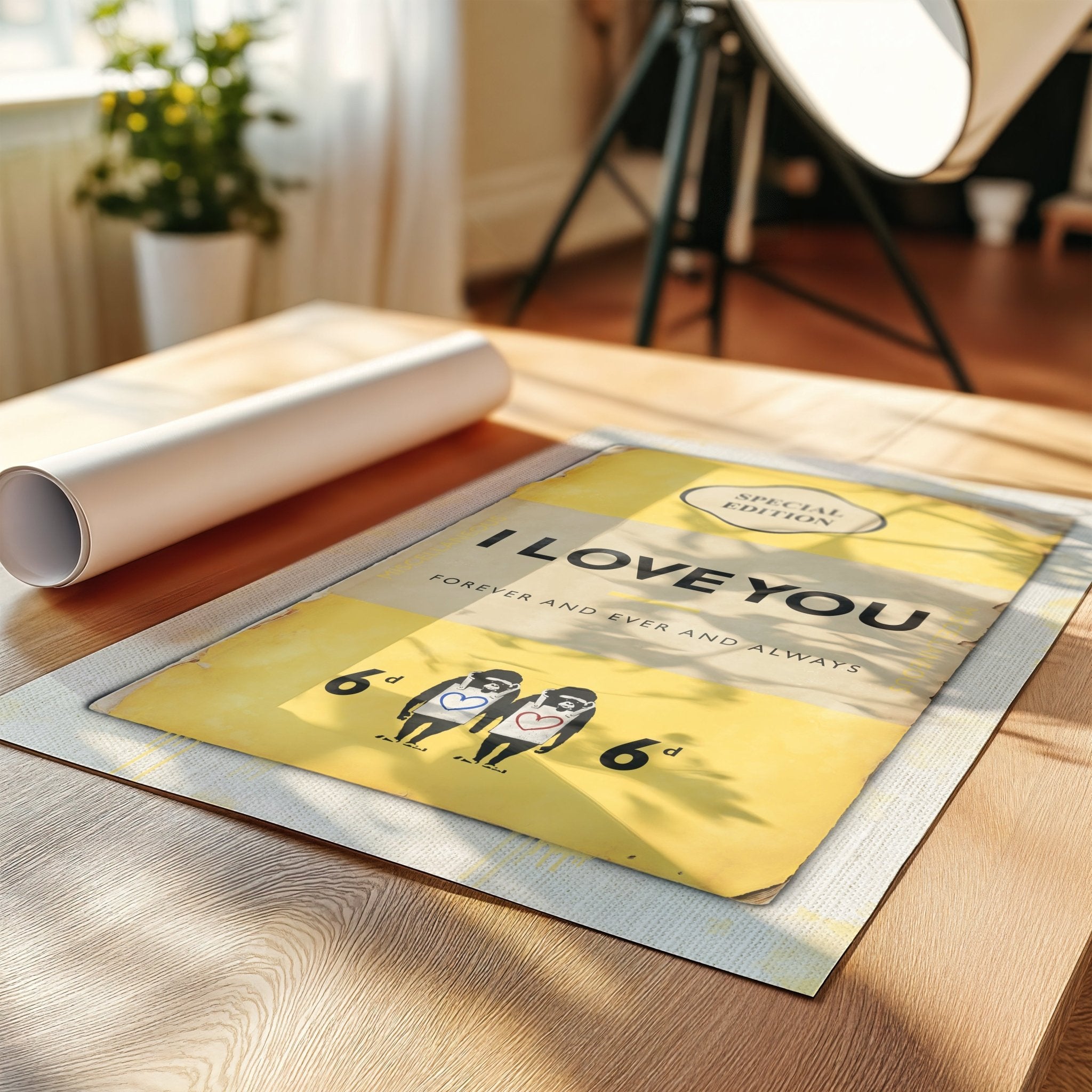 Personalised Book Cover Art Print (Yellow) - Magic Posters