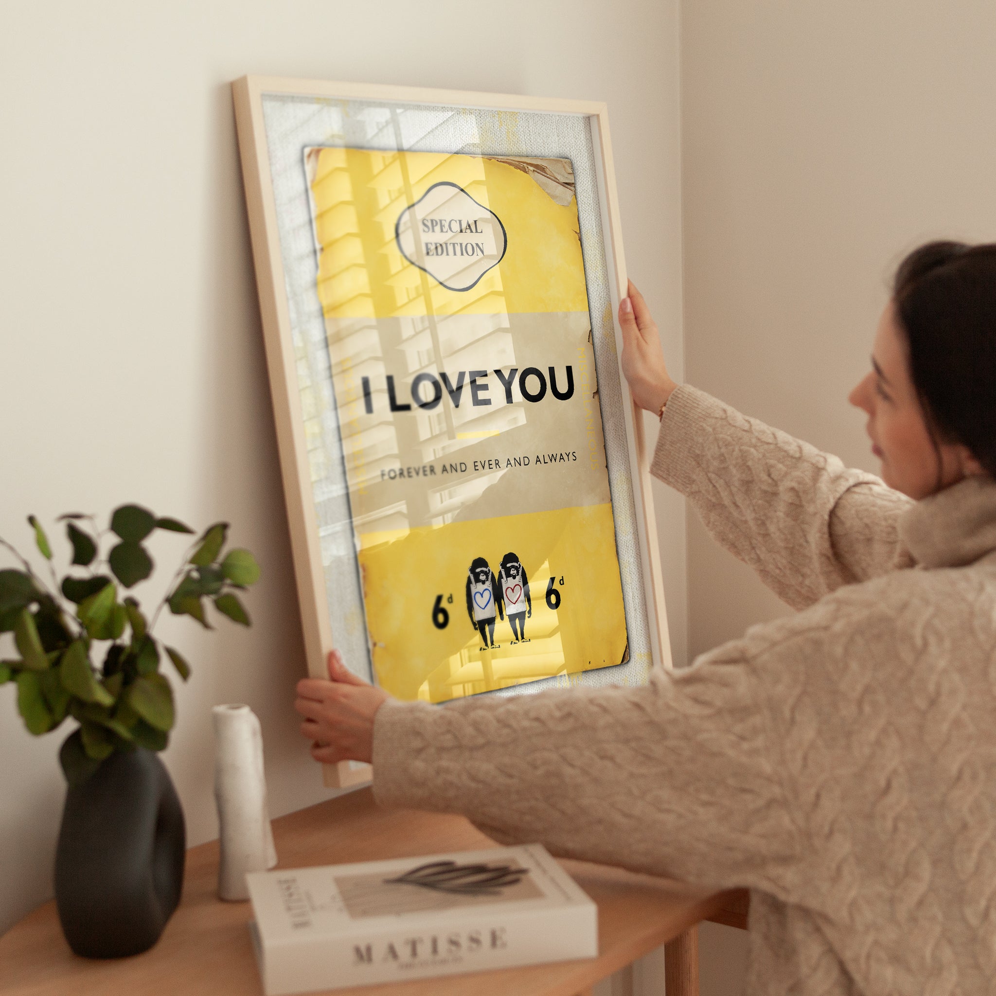 Personalised Book Cover Art Print (Yellow) - Magic Posters