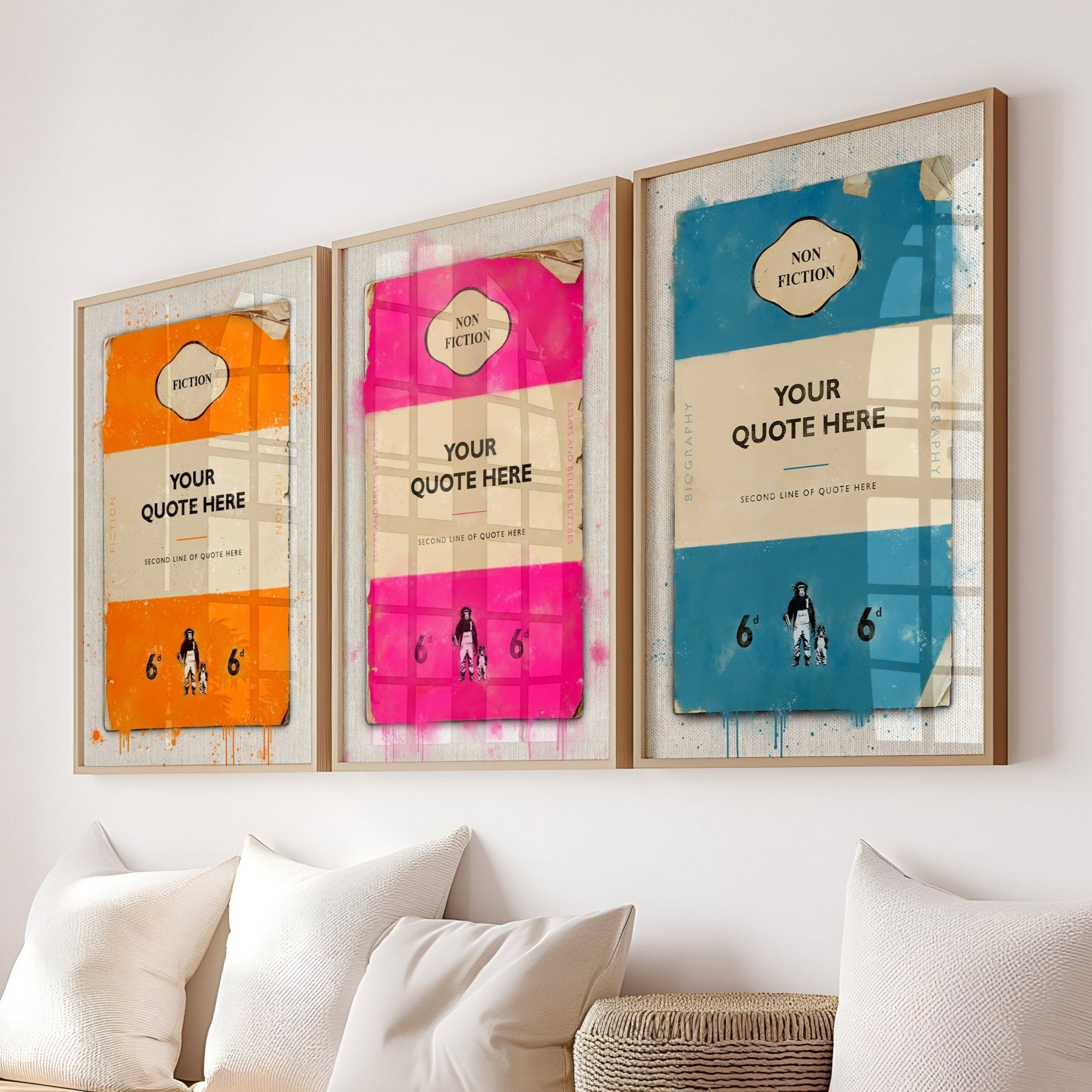 Personalised Book Cover Set Of 3 Art Prints - Magic Posters