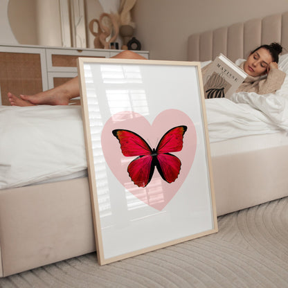 Personalised Butterfly Heart Print - Magic Posters