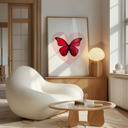 Personalised Butterfly Heart Print - Magic Posters