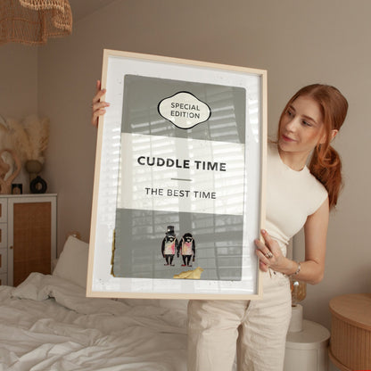 Personalised Cuddle Time Book Cover Art Print - Magic Posters