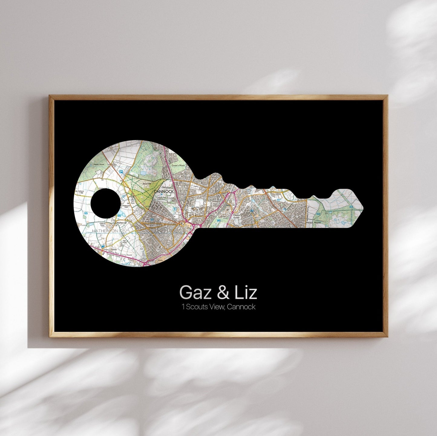 Personalised Door Key New Home Map Print - Magic Posters