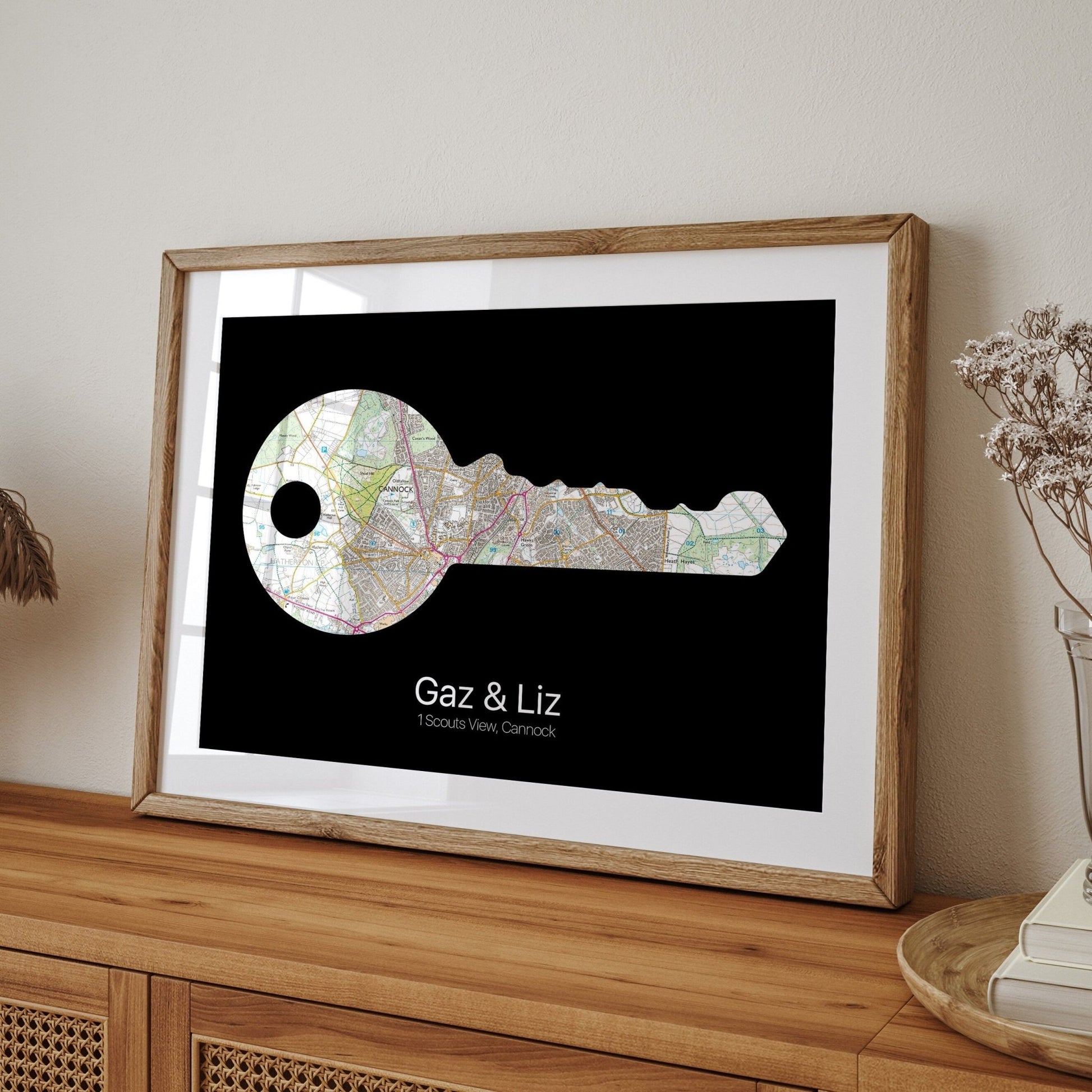 Personalised Door Key New Home Map Print - Magic Posters