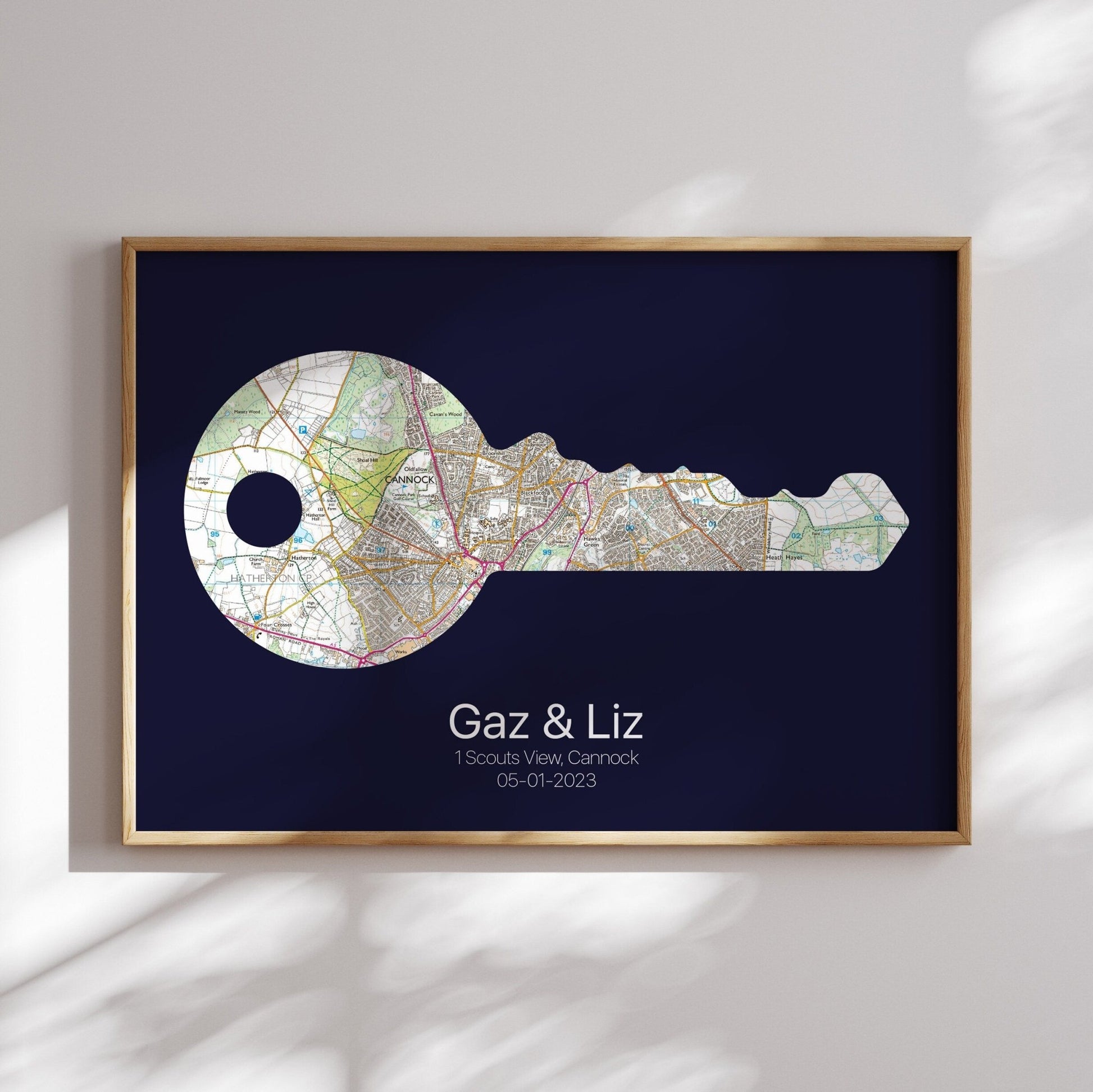 Personalised Door Key New Home Map Print - Magic Posters