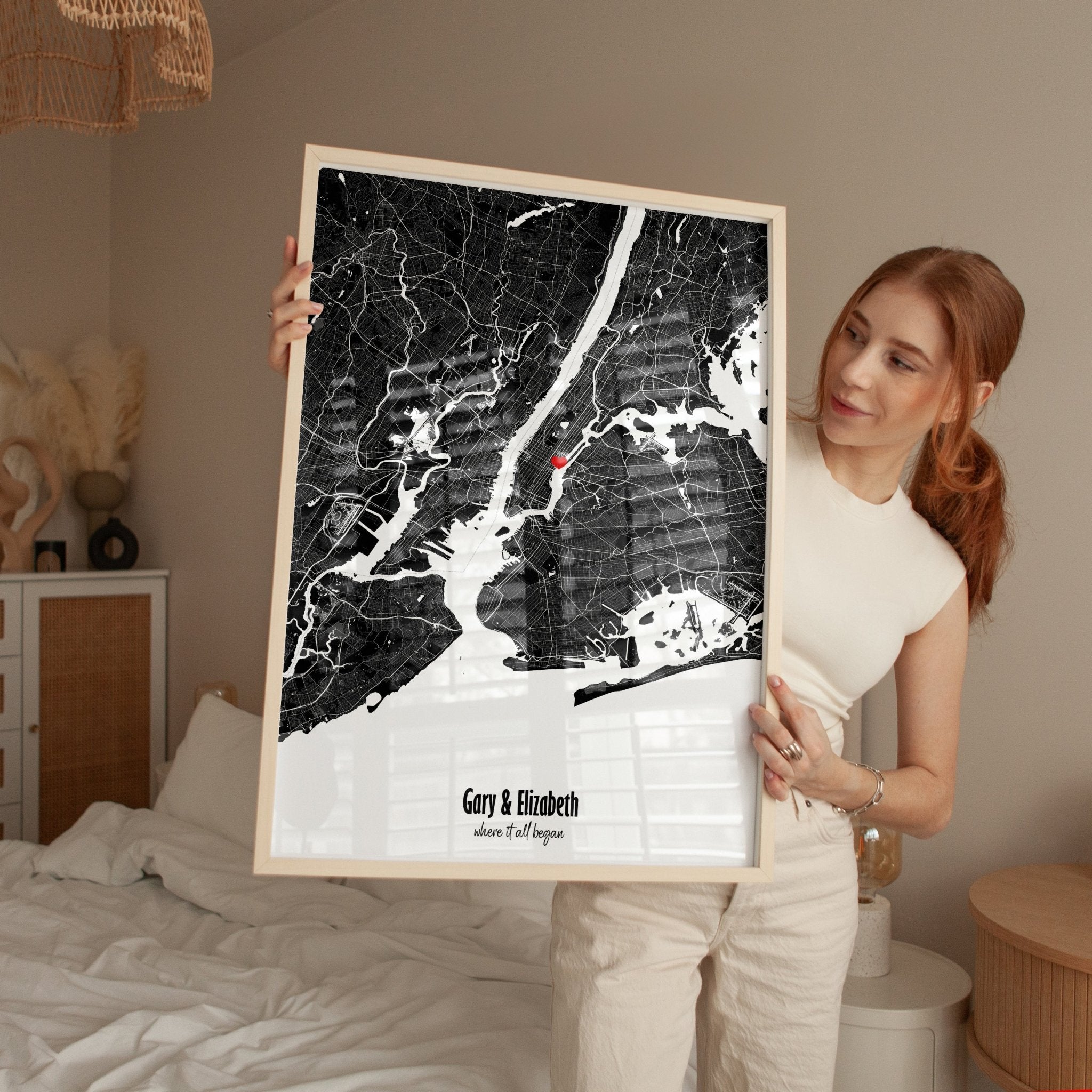 Personalised Mono City Map Print - Magic Posters