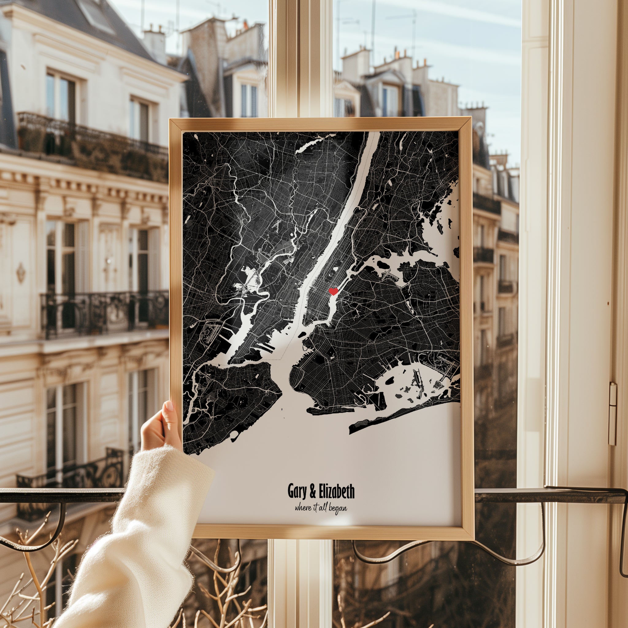 Personalised Mono City Map Print - Magic Posters