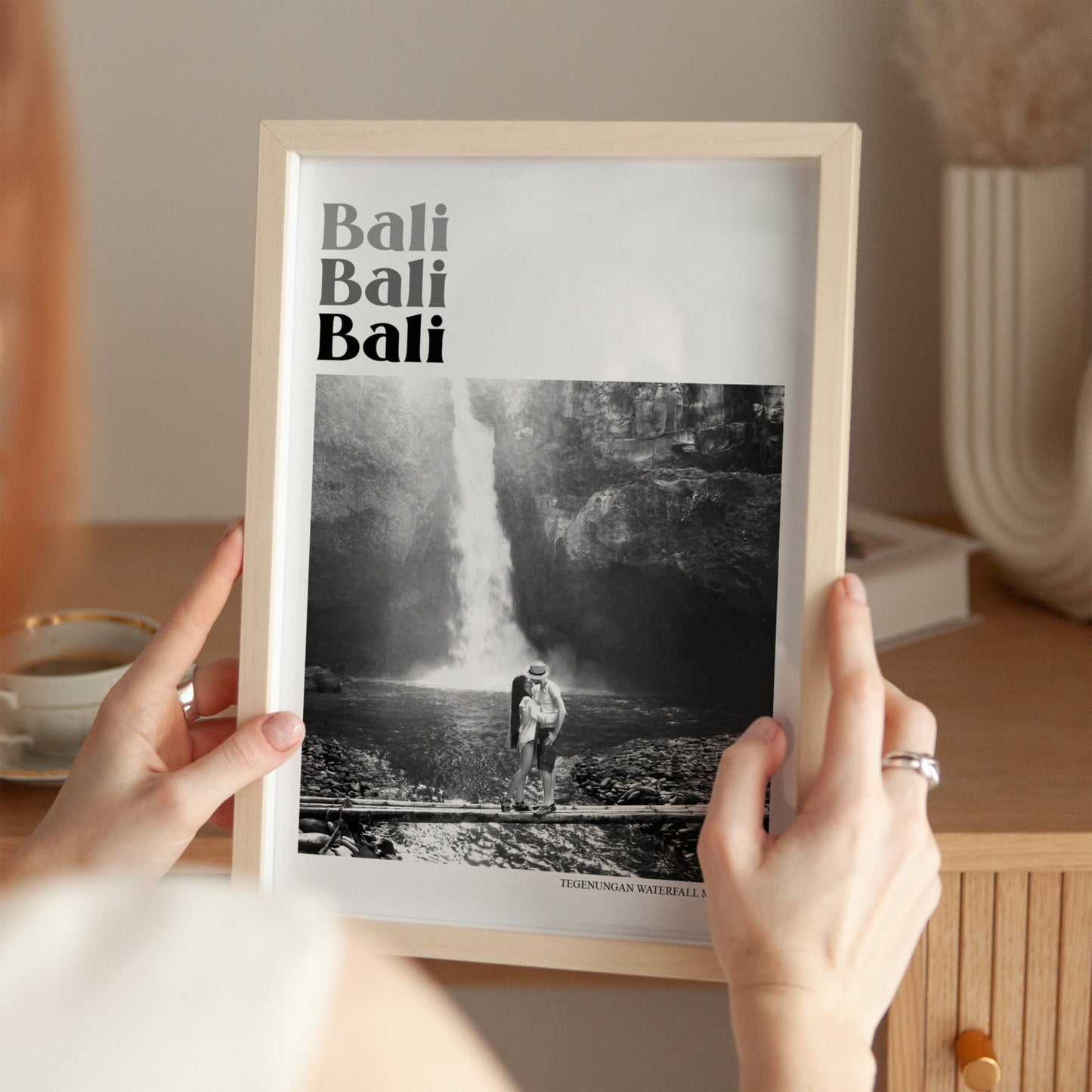 Personalised Retro Holiday Travel Black And White Photo Print - Magic Posters