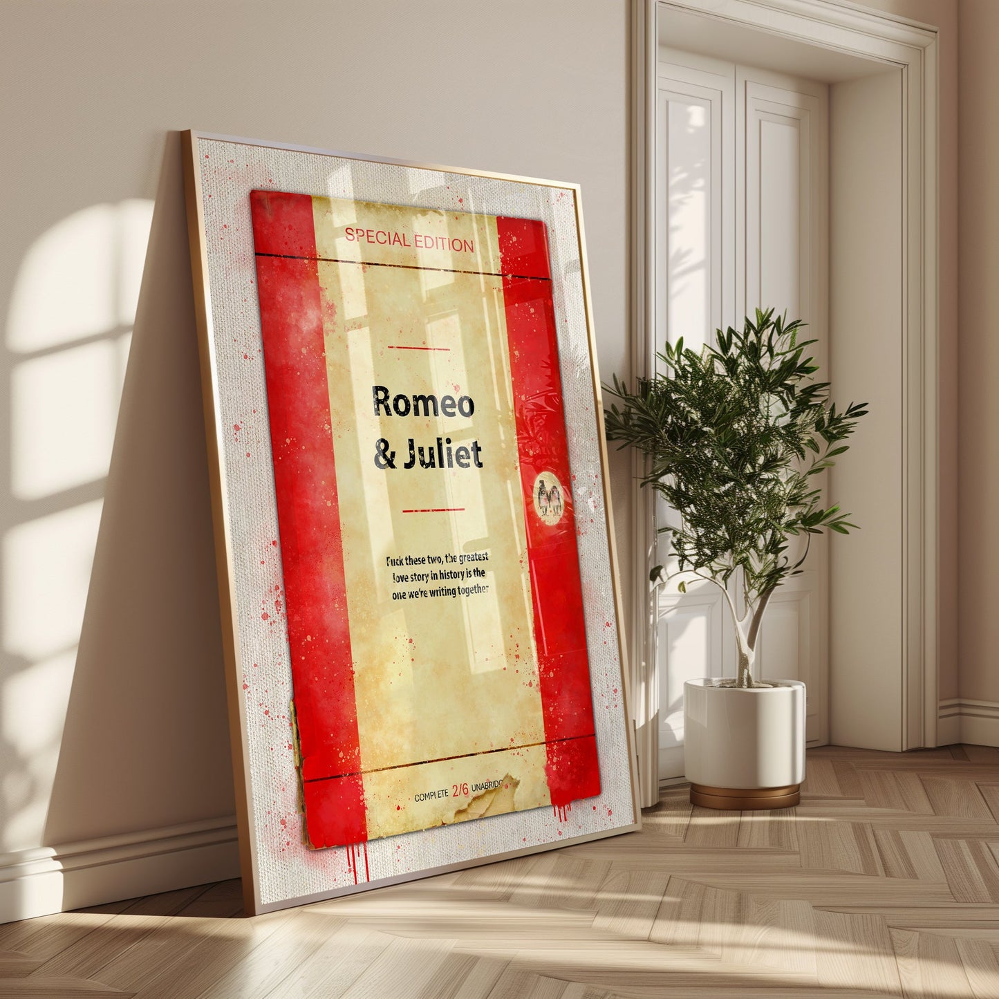 Personalised Romeo & Juliet Book Cover Art Print - Magic Posters