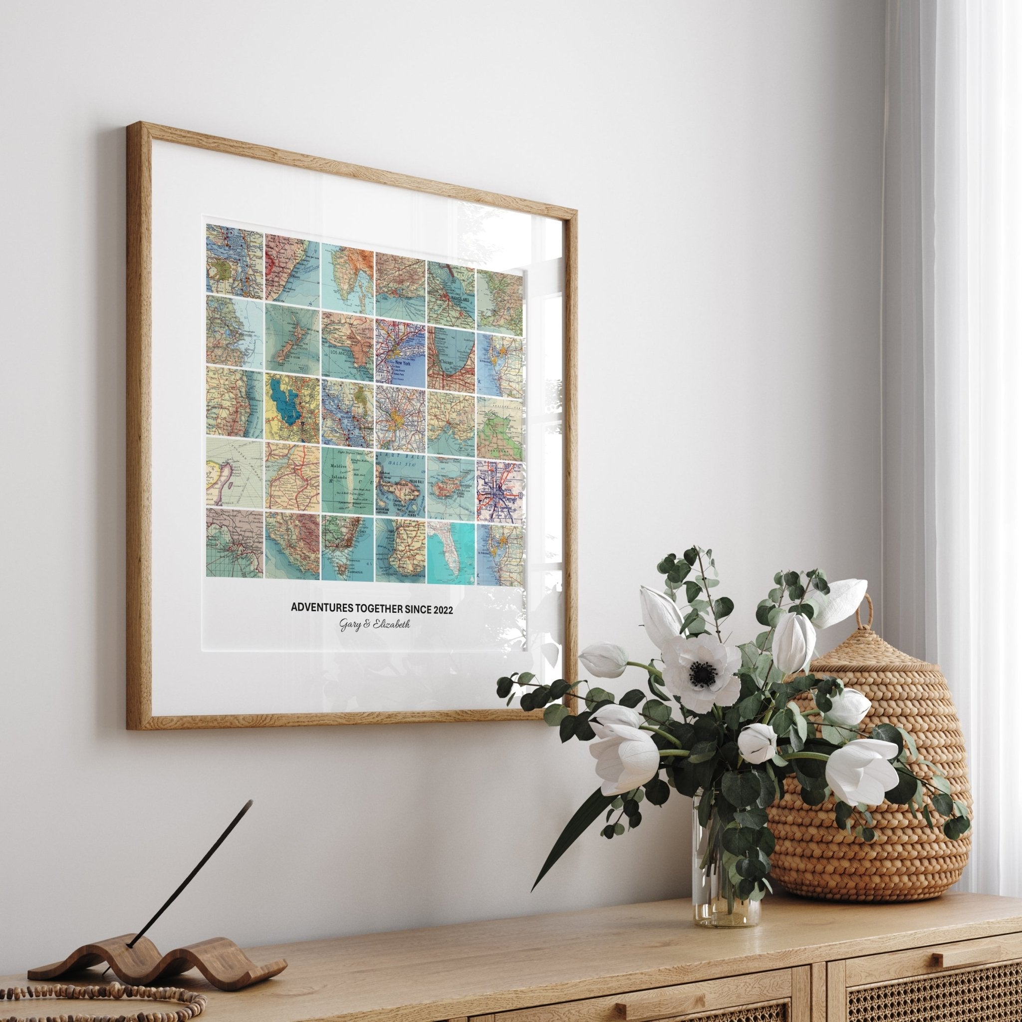 Personalised Travel Map Print (Square) - Magic Posters