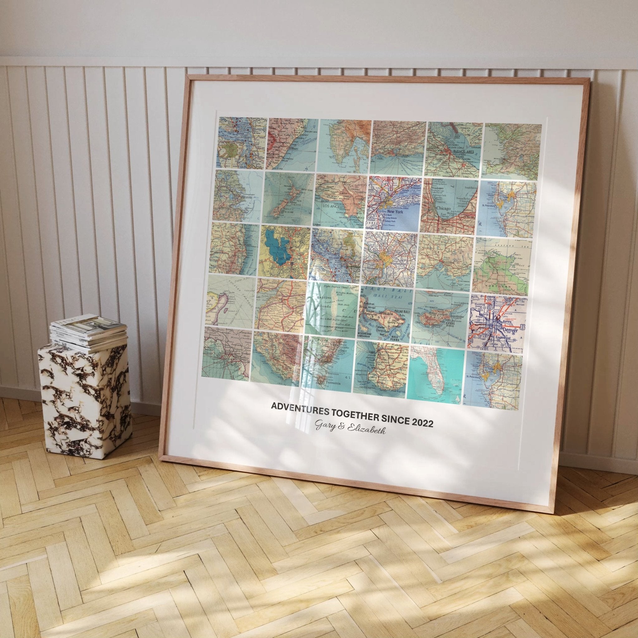 Personalised Travel Map Print (Square) - Magic Posters