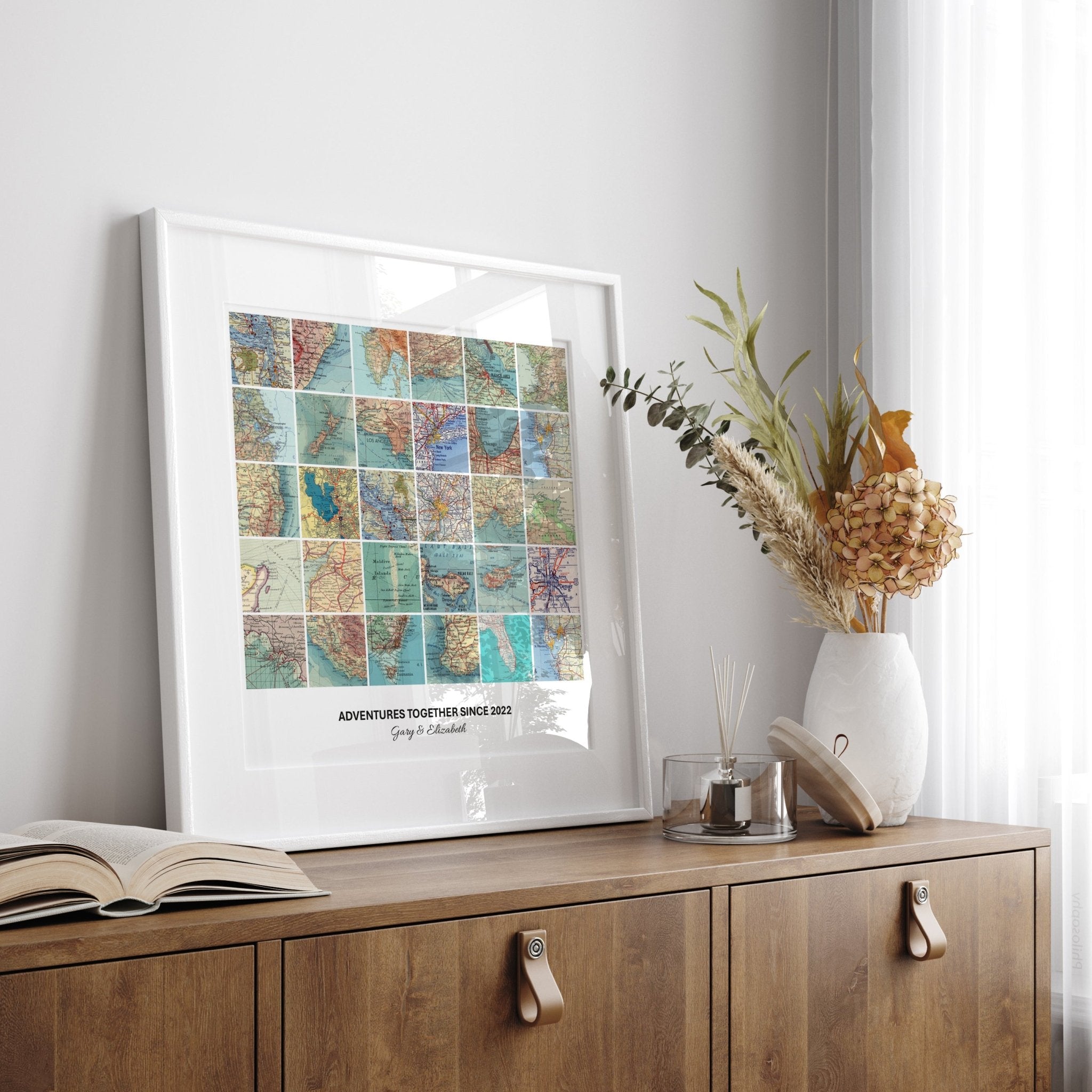 Personalised Travel Map Print (Square) - Magic Posters