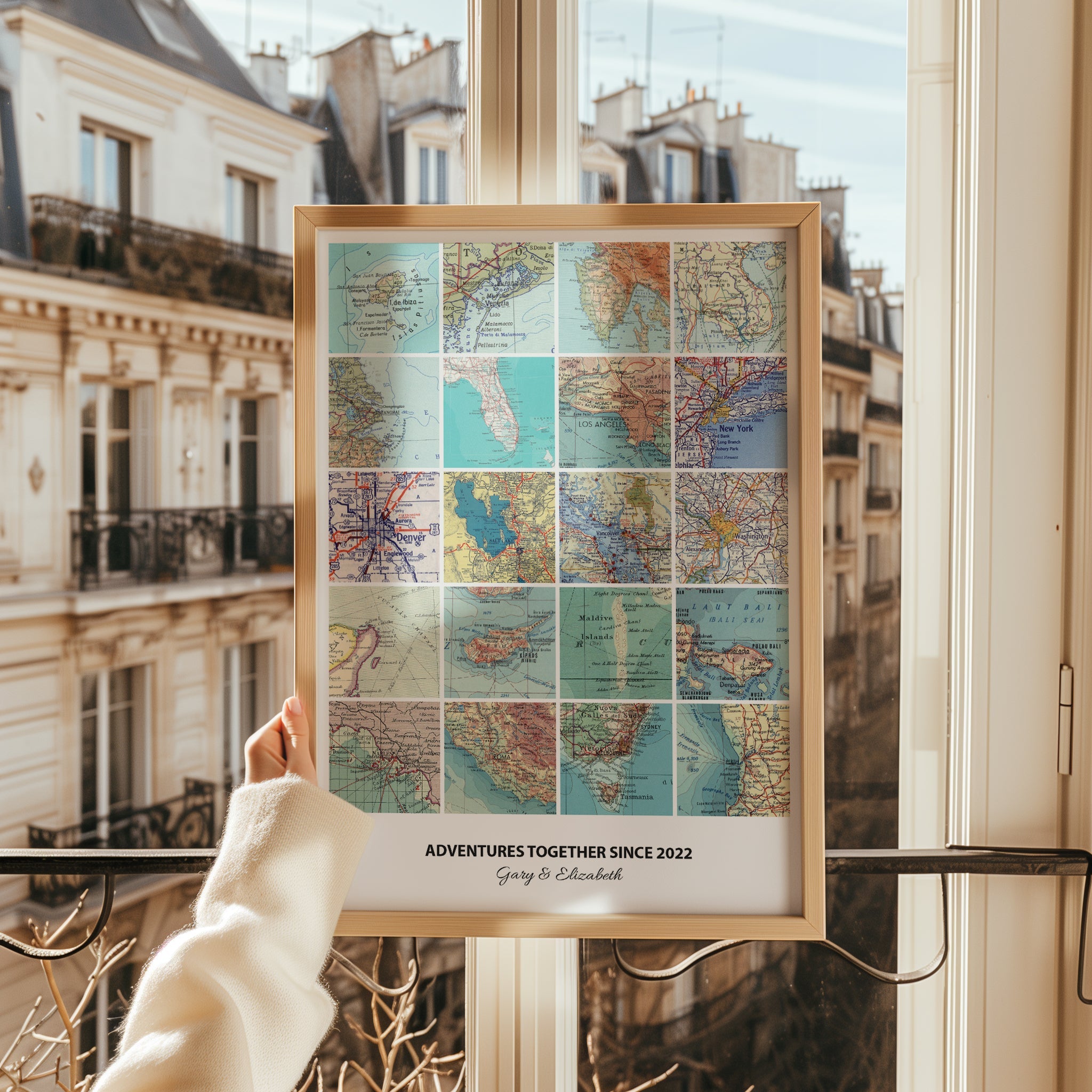 Personalised Travel Map Print (Square Modern) - Magic Posters