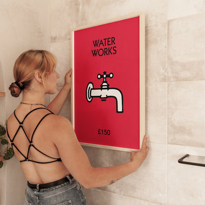 Personalised Water Works Bathroom Print - Magic Posters