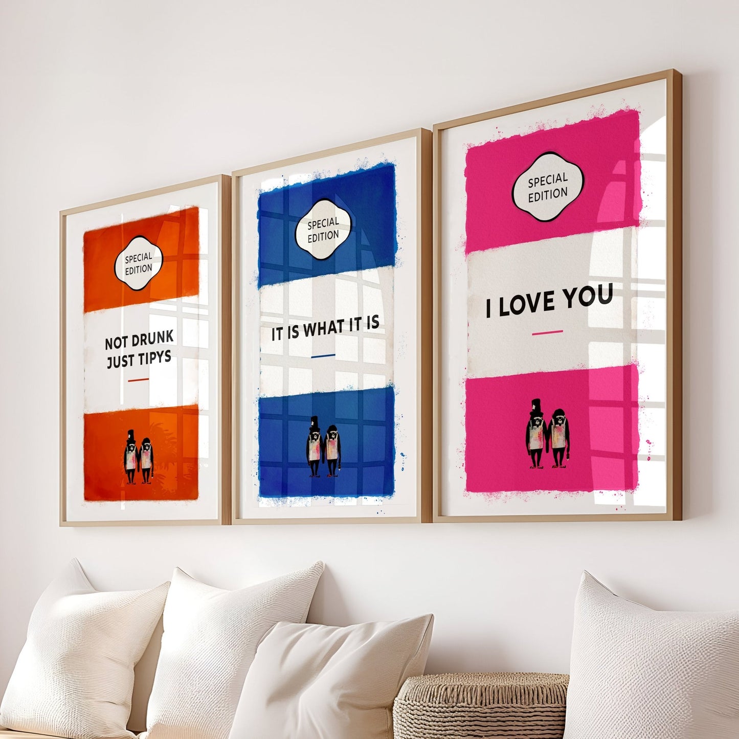 Personalised Watercolour Book Cover Set Of 3 Art Prints - Magic Posters