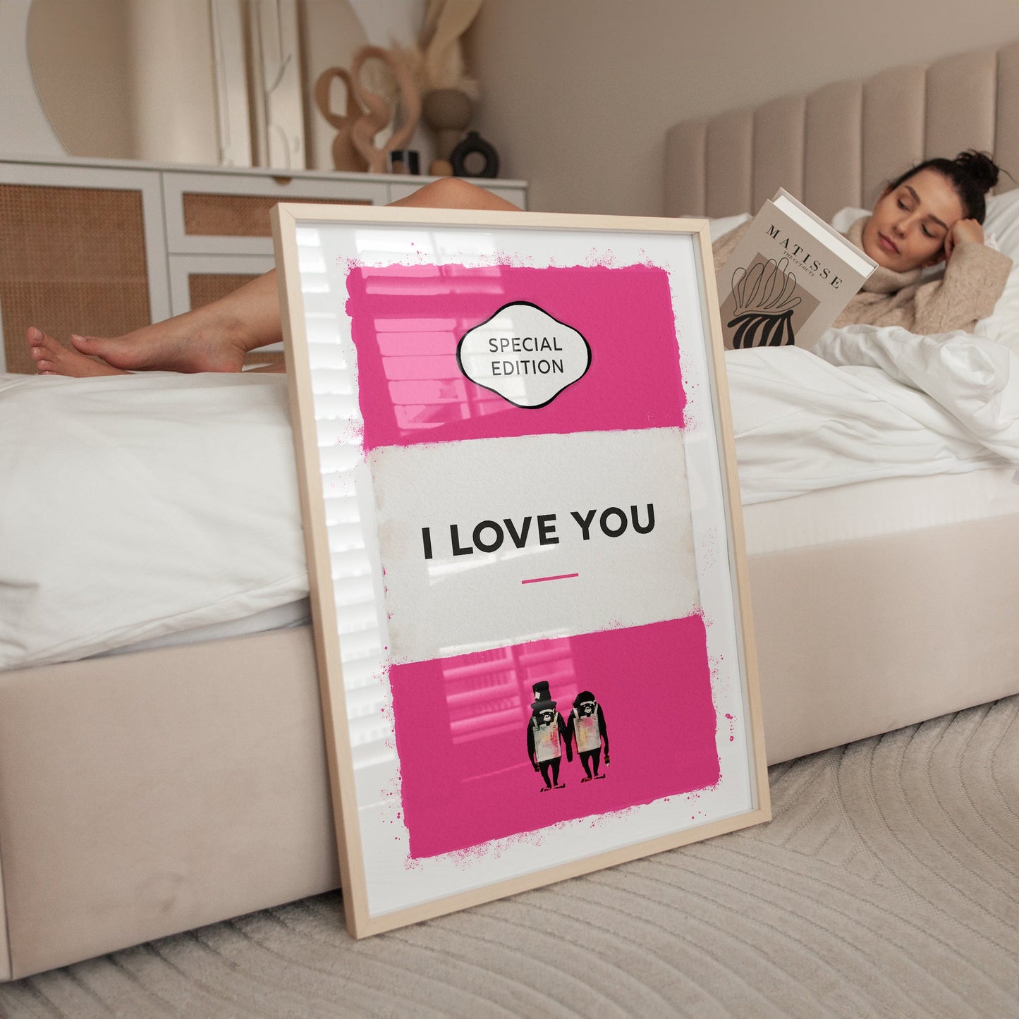 Personalised Watercolour I Love You Book Cover Art Print - Magic Posters