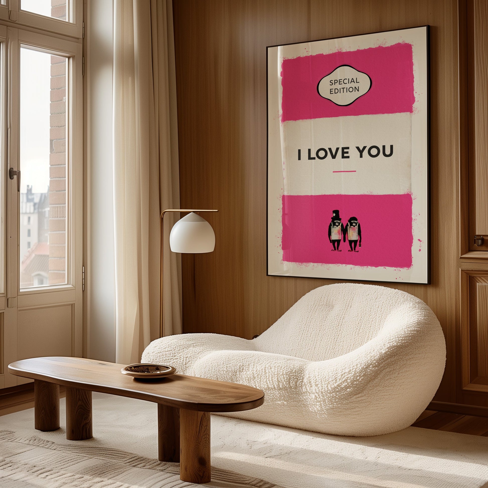 Personalised Watercolour I Love You Book Cover Art Print - Magic Posters