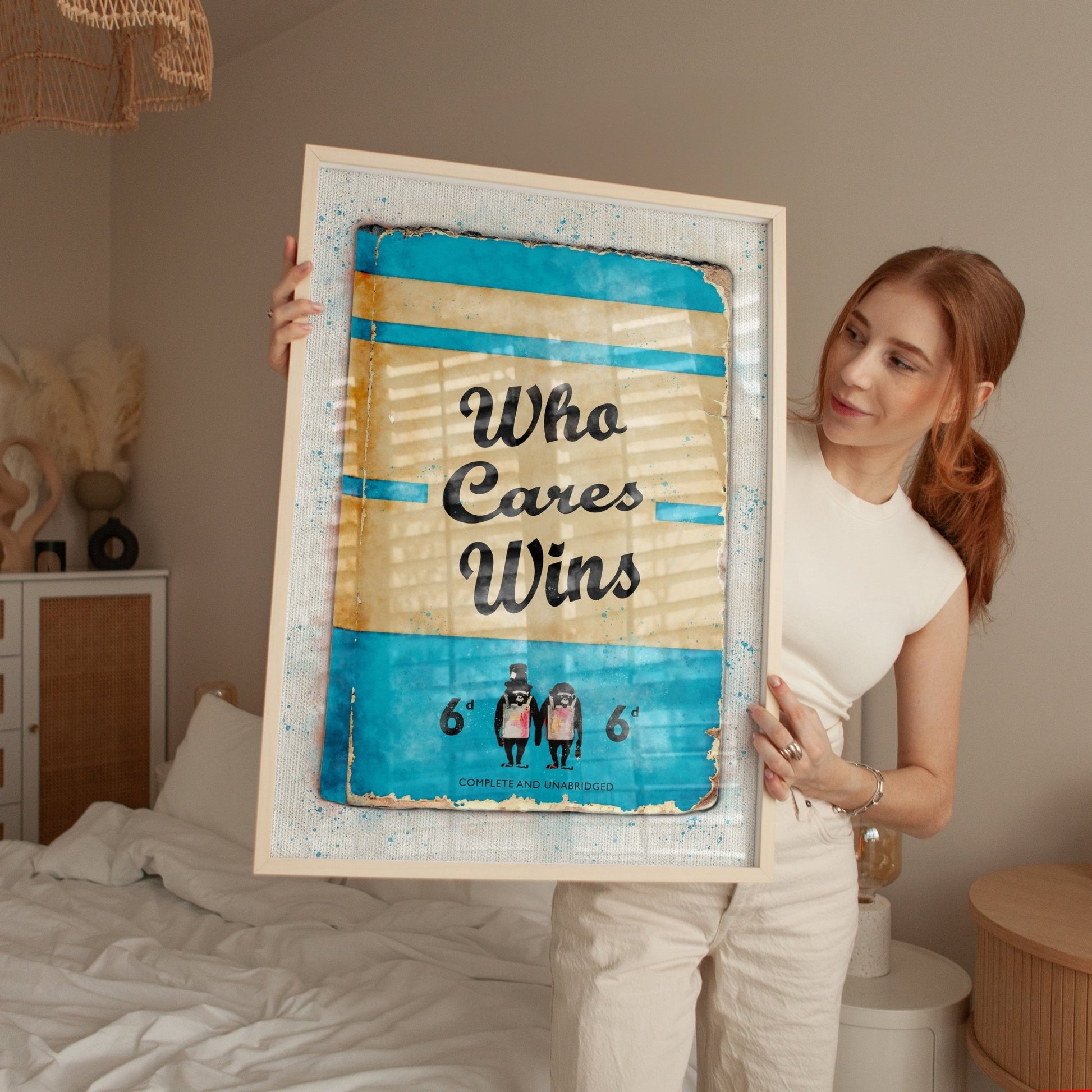 Personalised Who Cares Wins Book Cover Art Print - Magic Posters