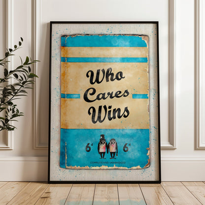 Personalised Who Cares Wins Book Cover Art Print - Magic Posters