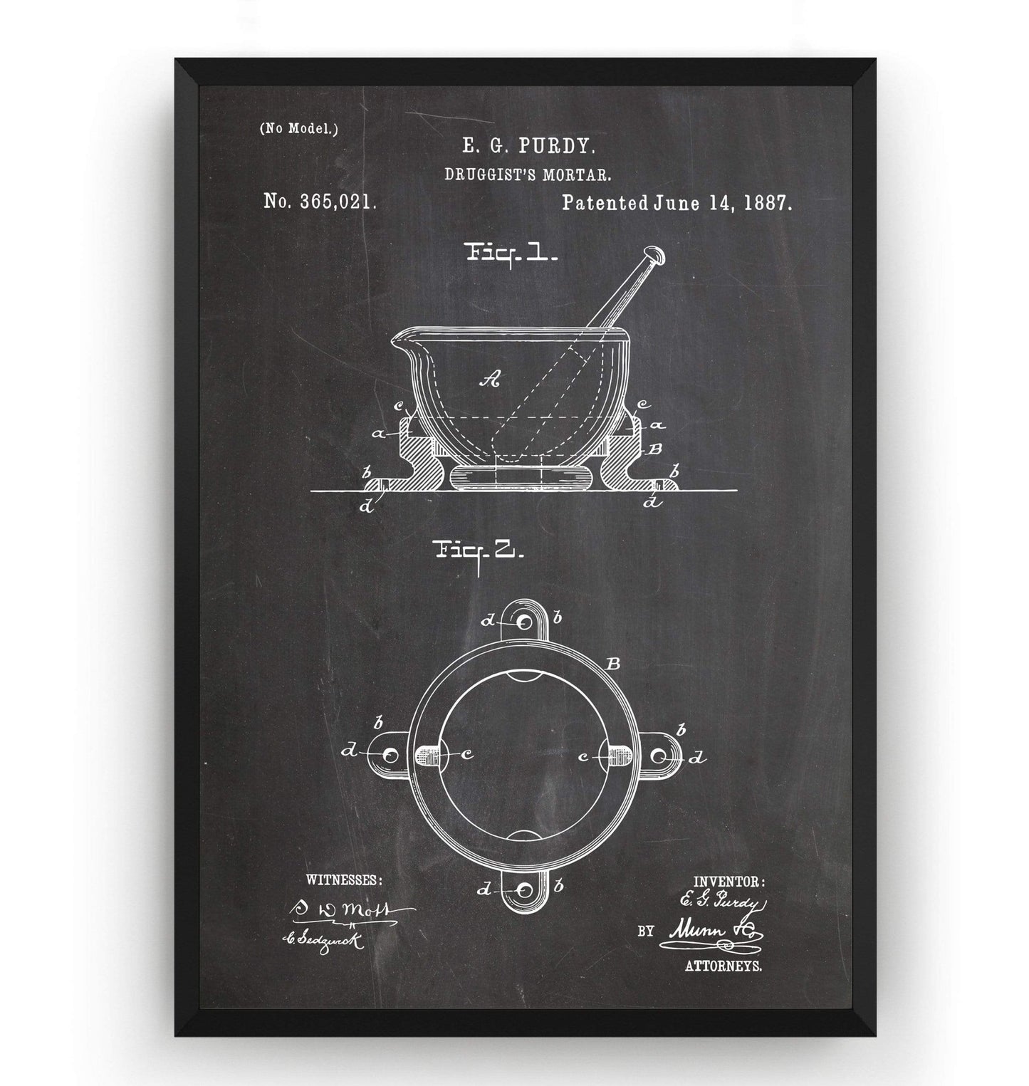 Pharmacist Mortar 1887 Patent Print - Magic Posters