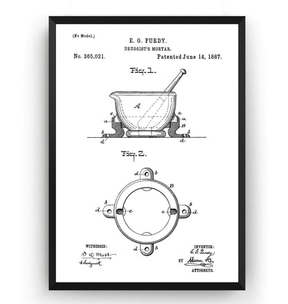 Pharmacist Mortar 1887 Patent Print - Magic Posters