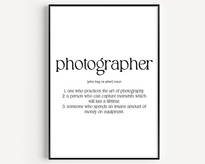 Photographer Definition Print - Magic Posters