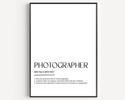 Photographer Definition Print - Magic Posters