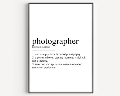 Photographer Definition Print - Magic Posters