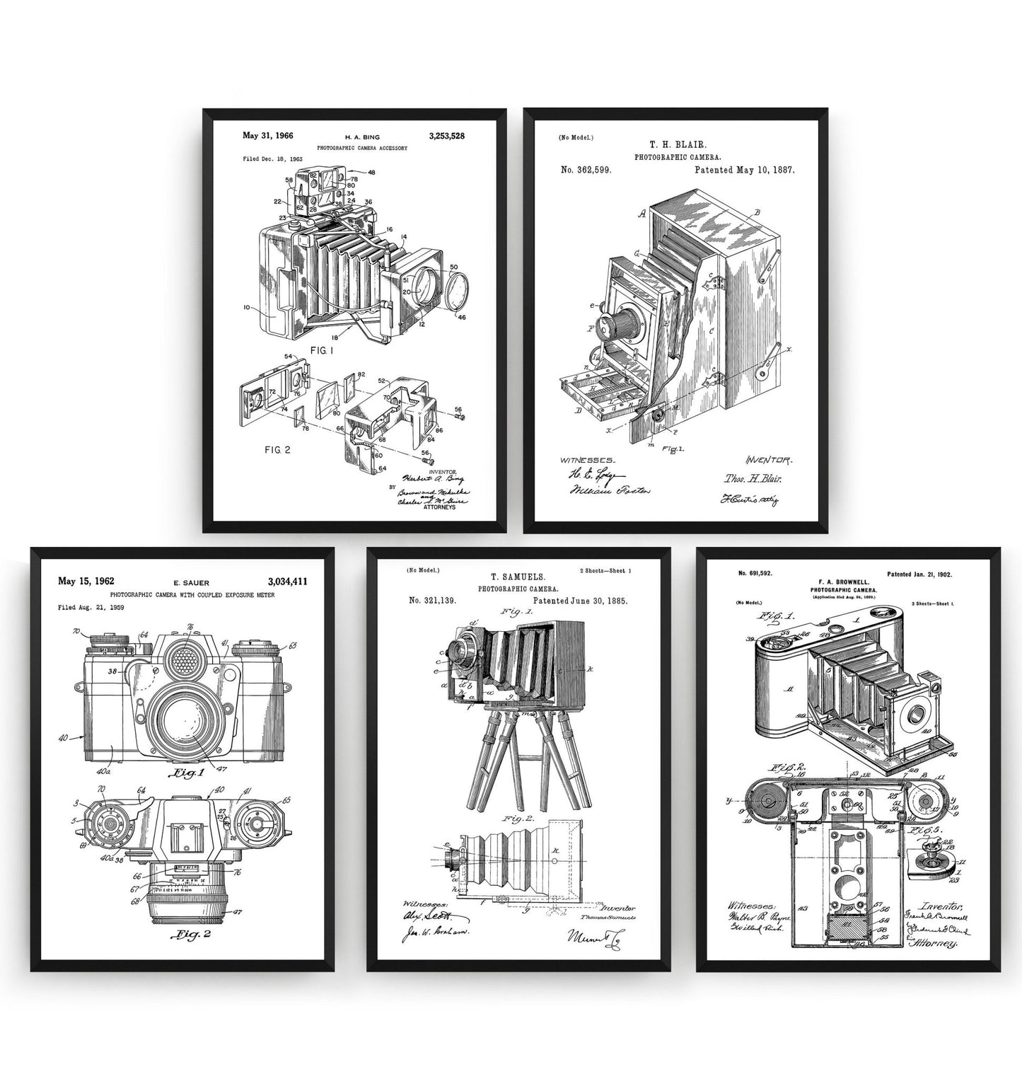 Photography Set Of 5 Patent Prints - Magic Posters