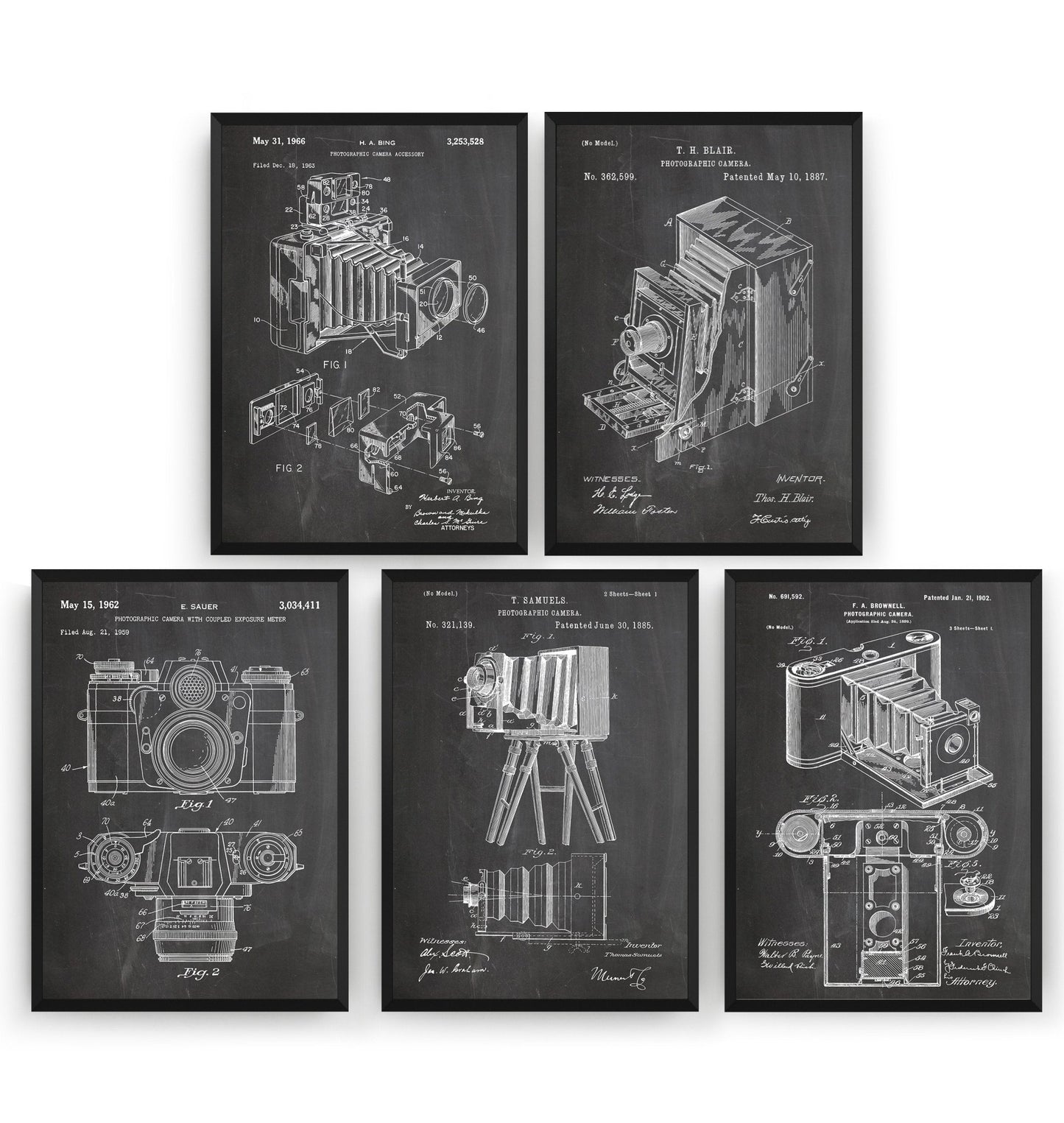 Photography Set Of 5 Patent Prints - Magic Posters