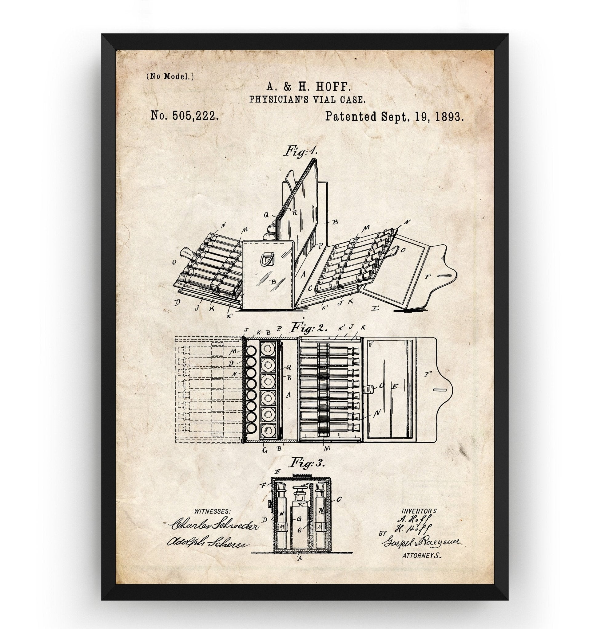 Physician's Vial Case 1893 Patent Print - Magic Posters