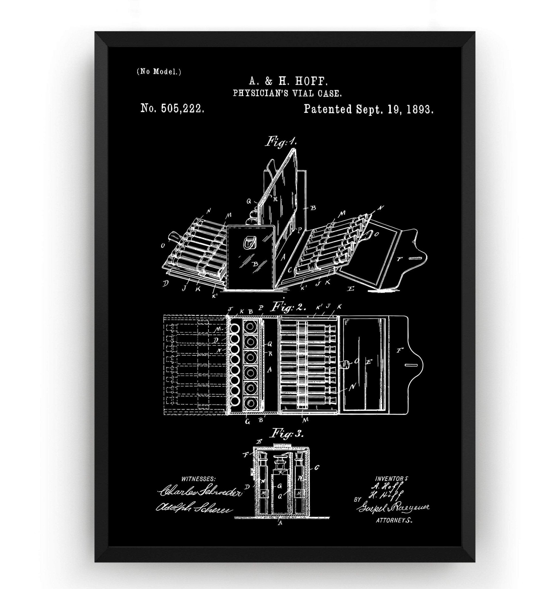 Physician's Vial Case 1893 Patent Print - Magic Posters
