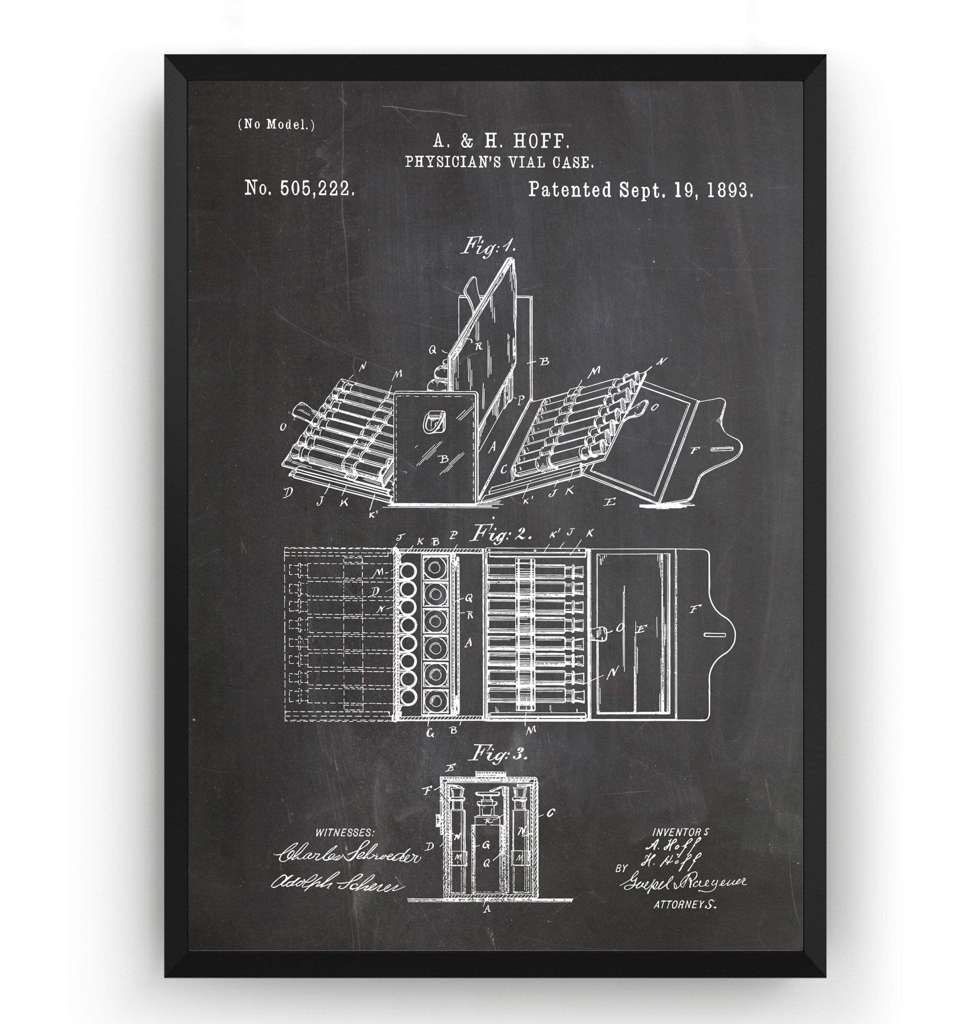 Physician's Vial Case 1893 Patent Print - Magic Posters