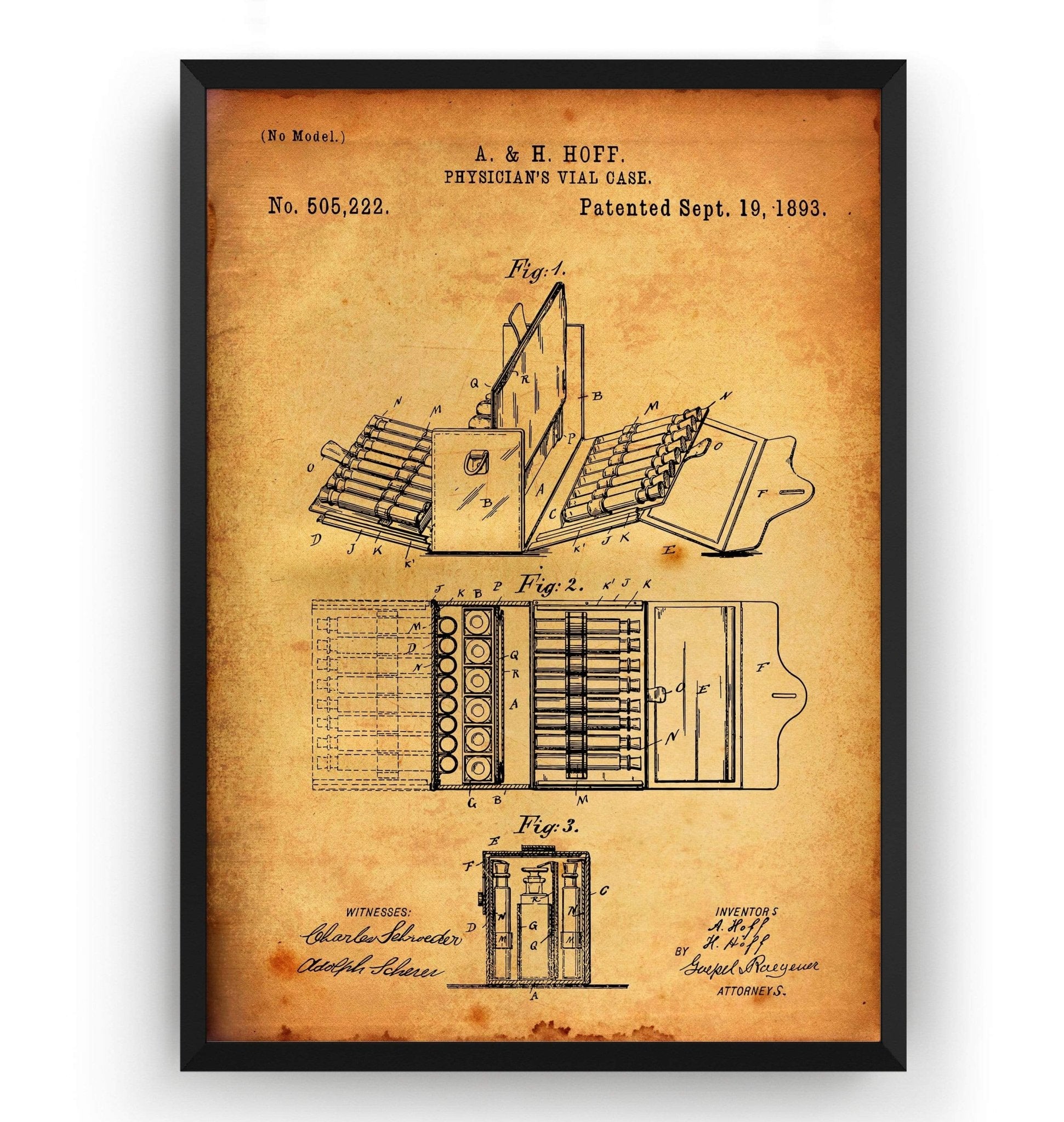 Physician's Vial Case 1893 Patent Print - Magic Posters