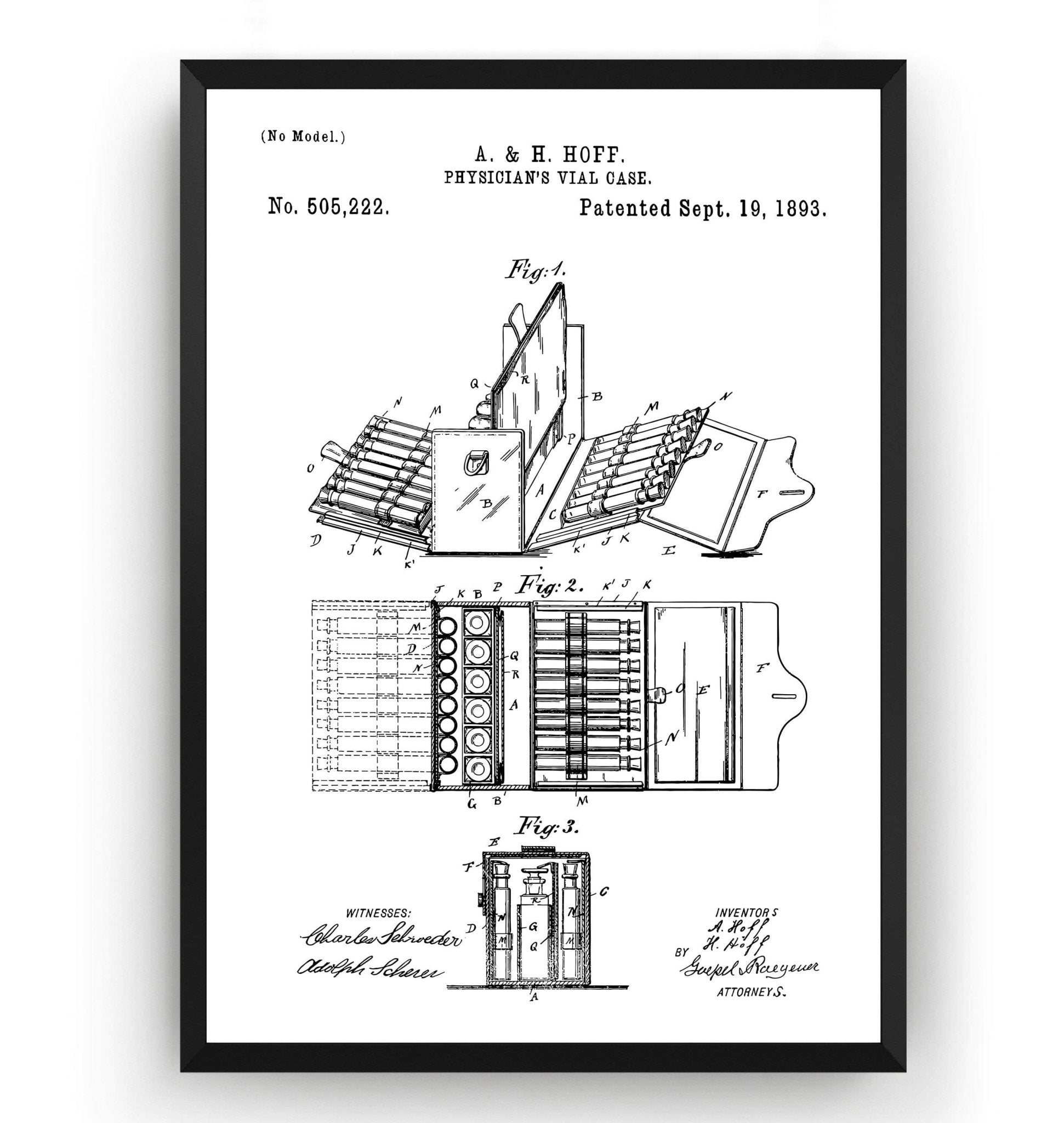 Physician's Vial Case 1893 Patent Print - Magic Posters