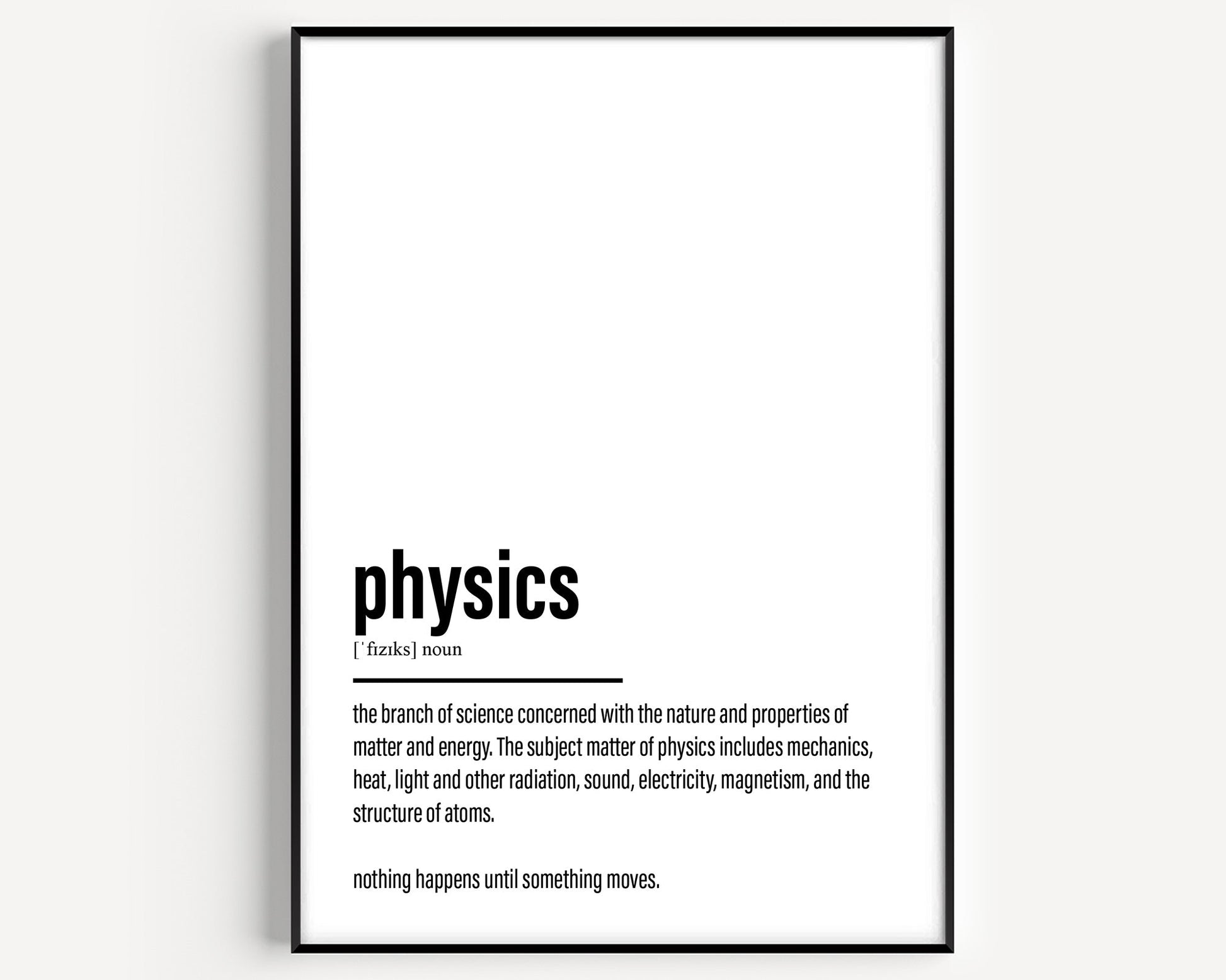 Physics Definition Print - Magic Posters