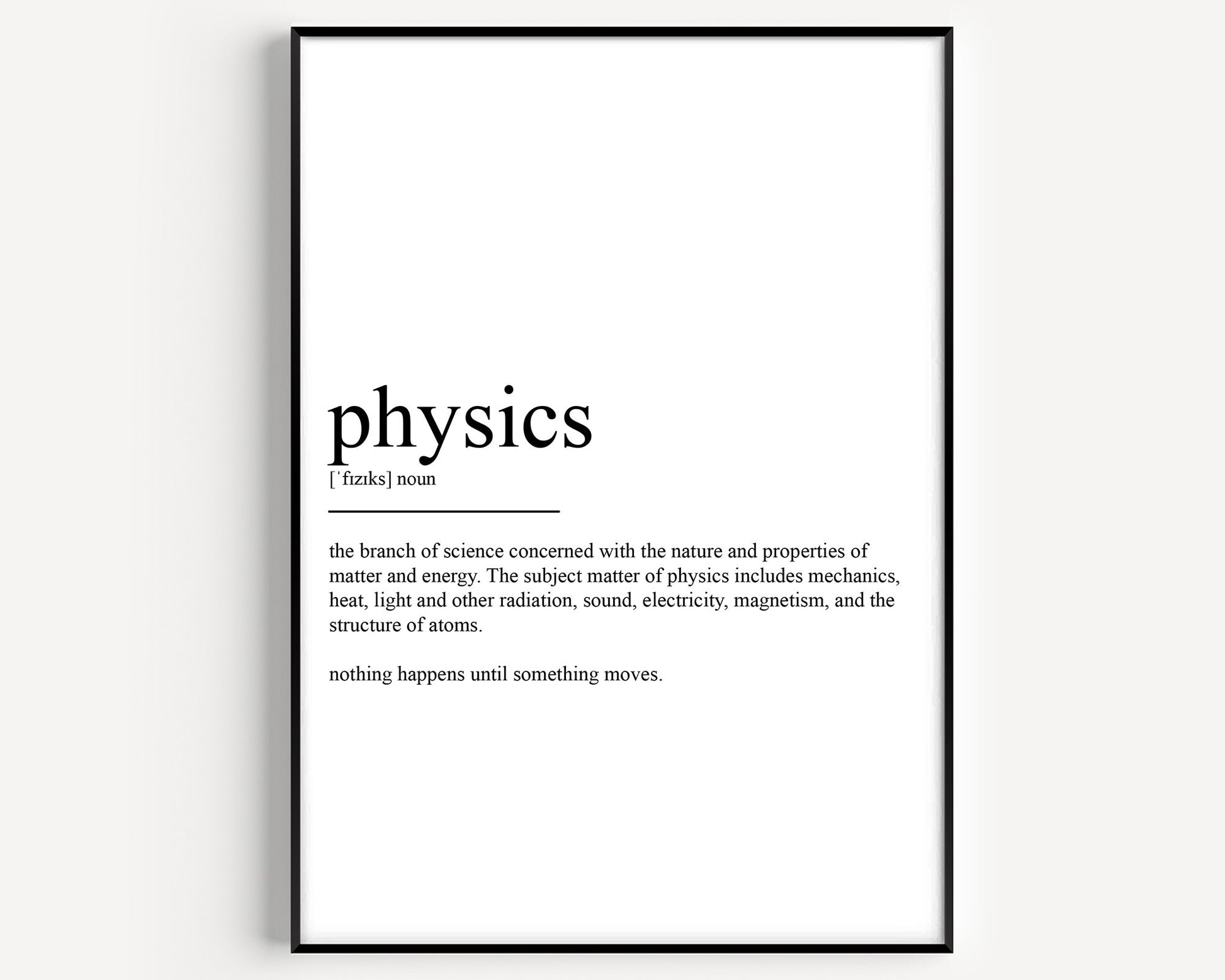 Physics Definition Print - Magic Posters