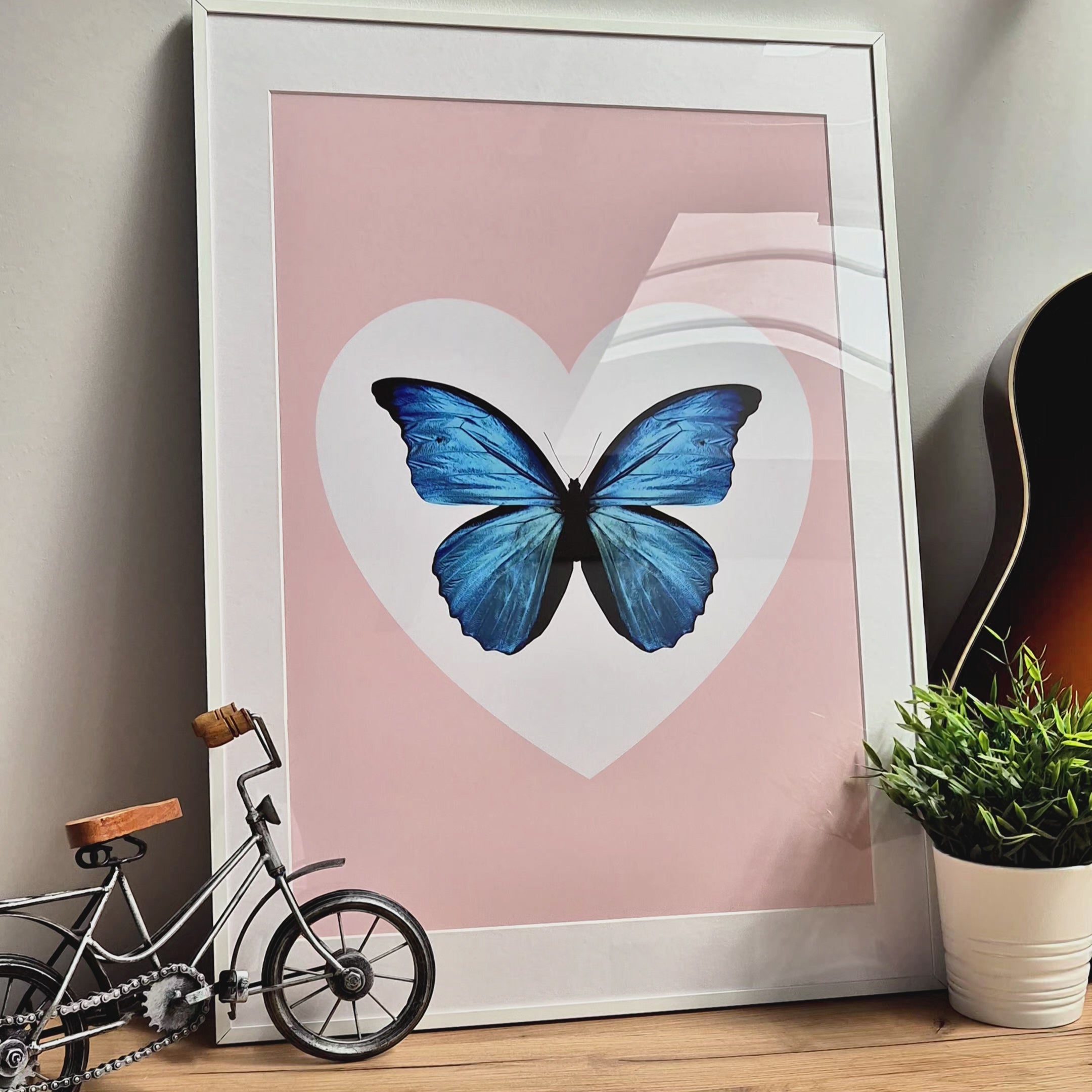 Personalised Butterfly Heart Print - Magic Posters