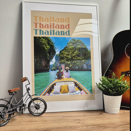 Personalised Retro Holiday Travel Photo Print