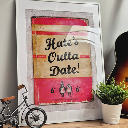 Personalised Hate's Outta Date Book Cover Art Print