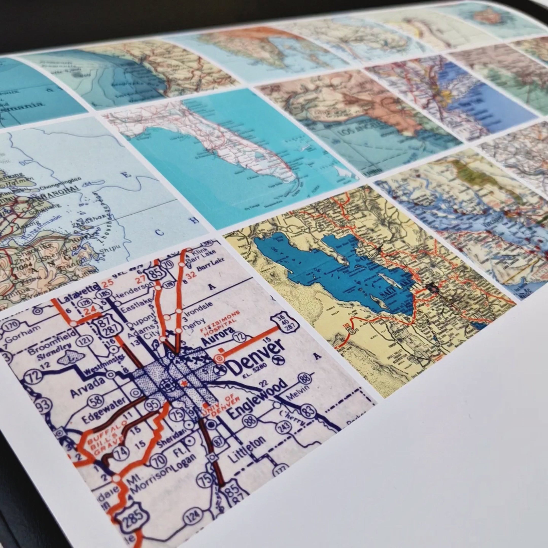 Personalised Travel Map Print (Landscape Square Modern) - Magic Posters