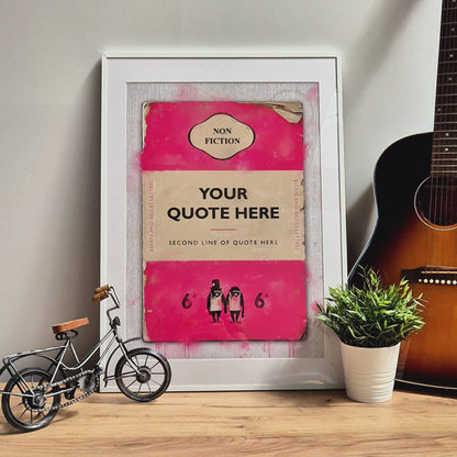 Personalised Book Cover Art Print (Pink)