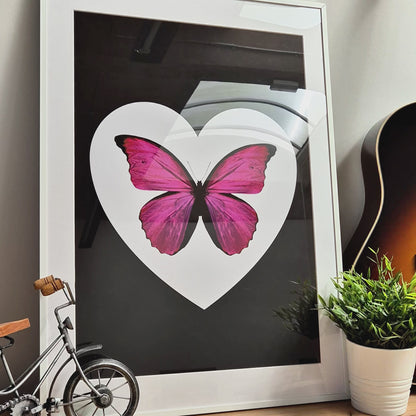 Personalised Butterfly Heart Print