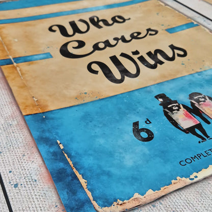 Personalised Who Cares Wins Book Cover Art Print