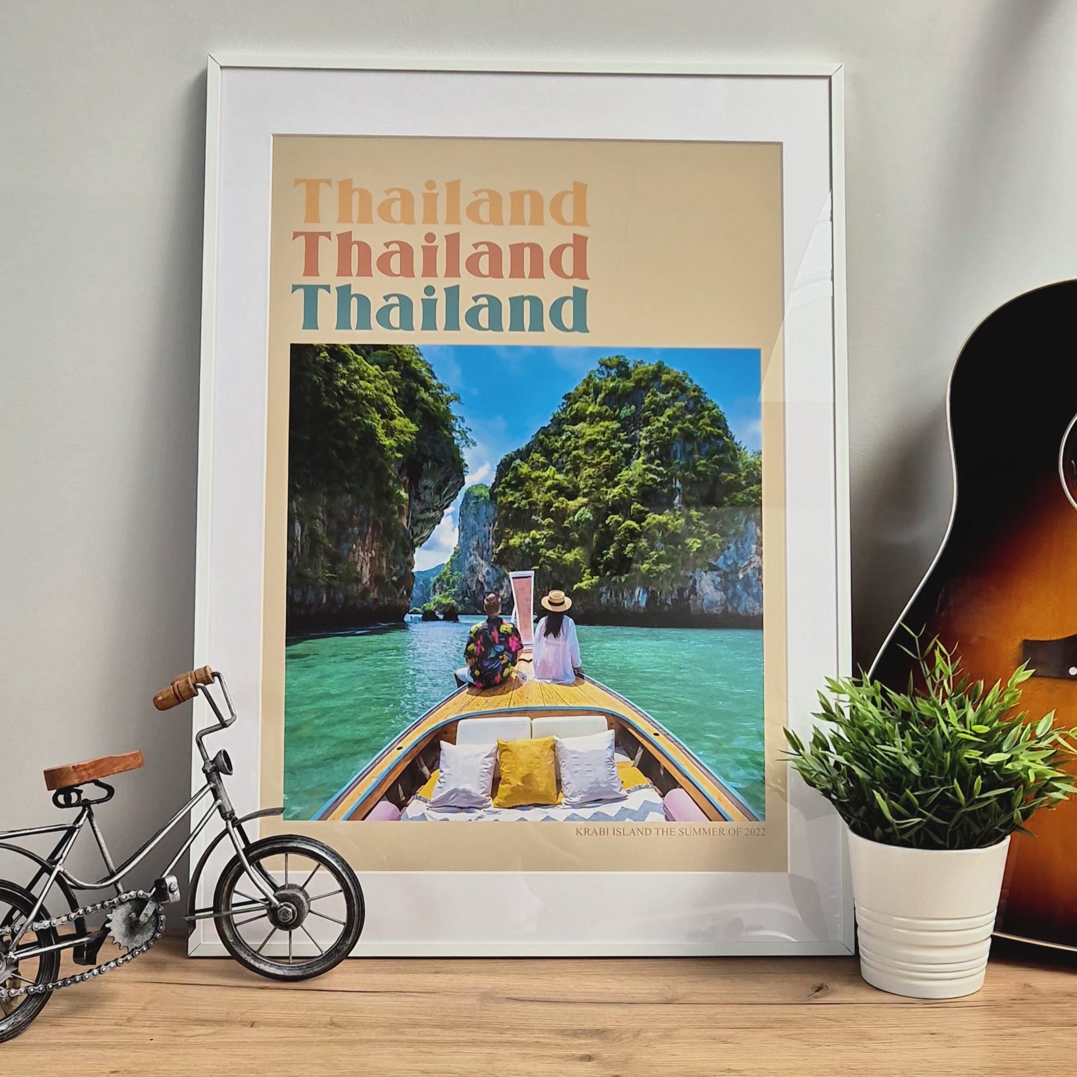 Personalised Retro Holiday Travel Photo Print - Magic Posters