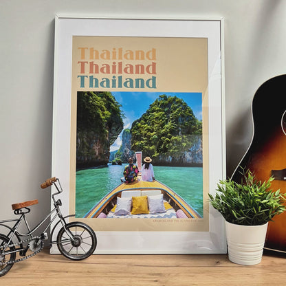 Personalised Retro Holiday Travel Photo Print