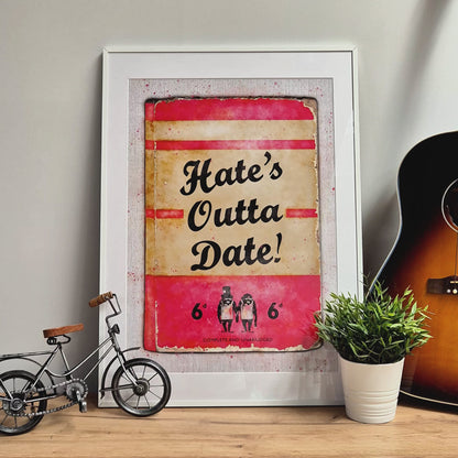 Personalised Hate's Outta Date Book Cover Art Print