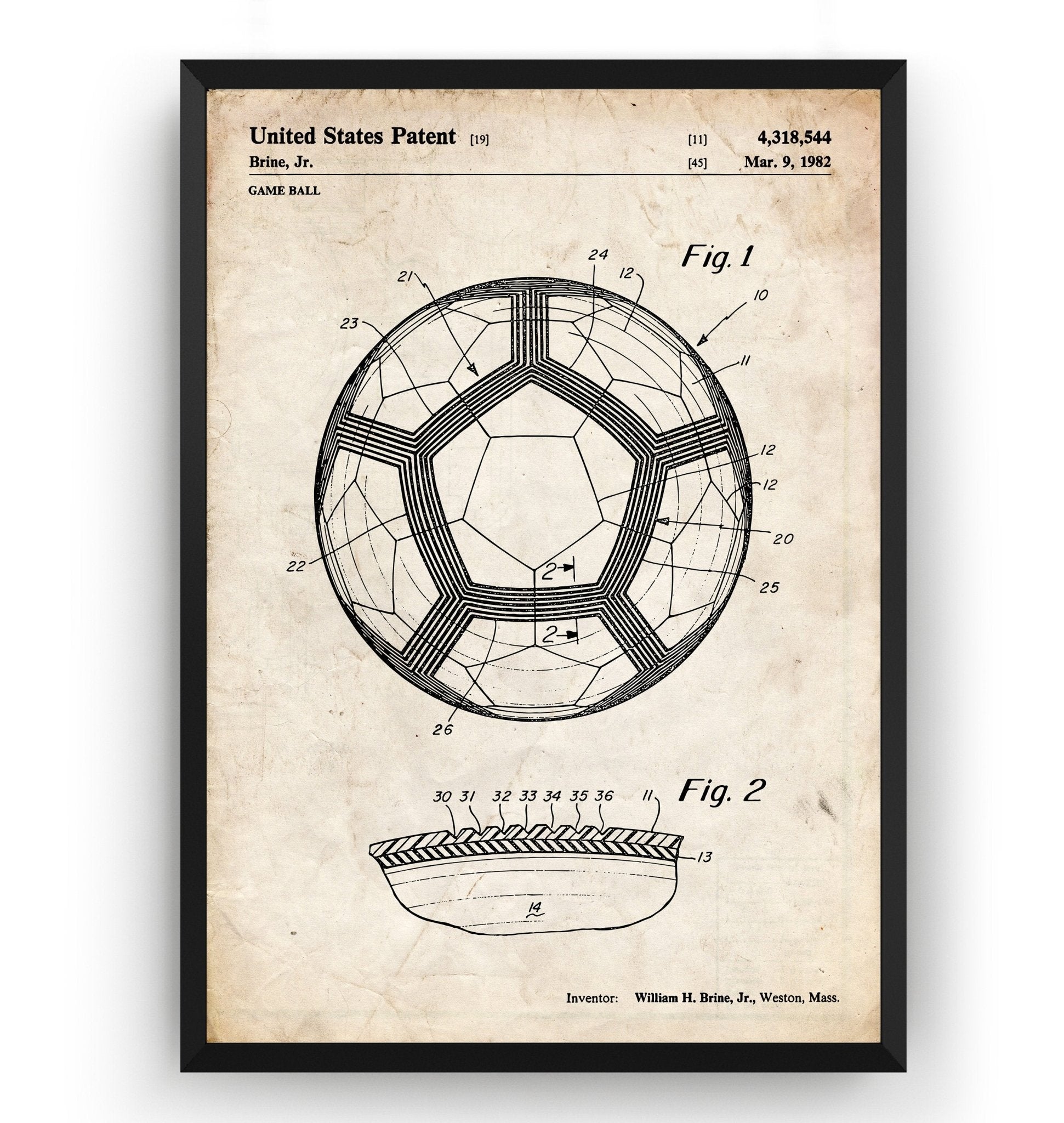 Soccer Ball 1982 Patent Print - Magic Posters